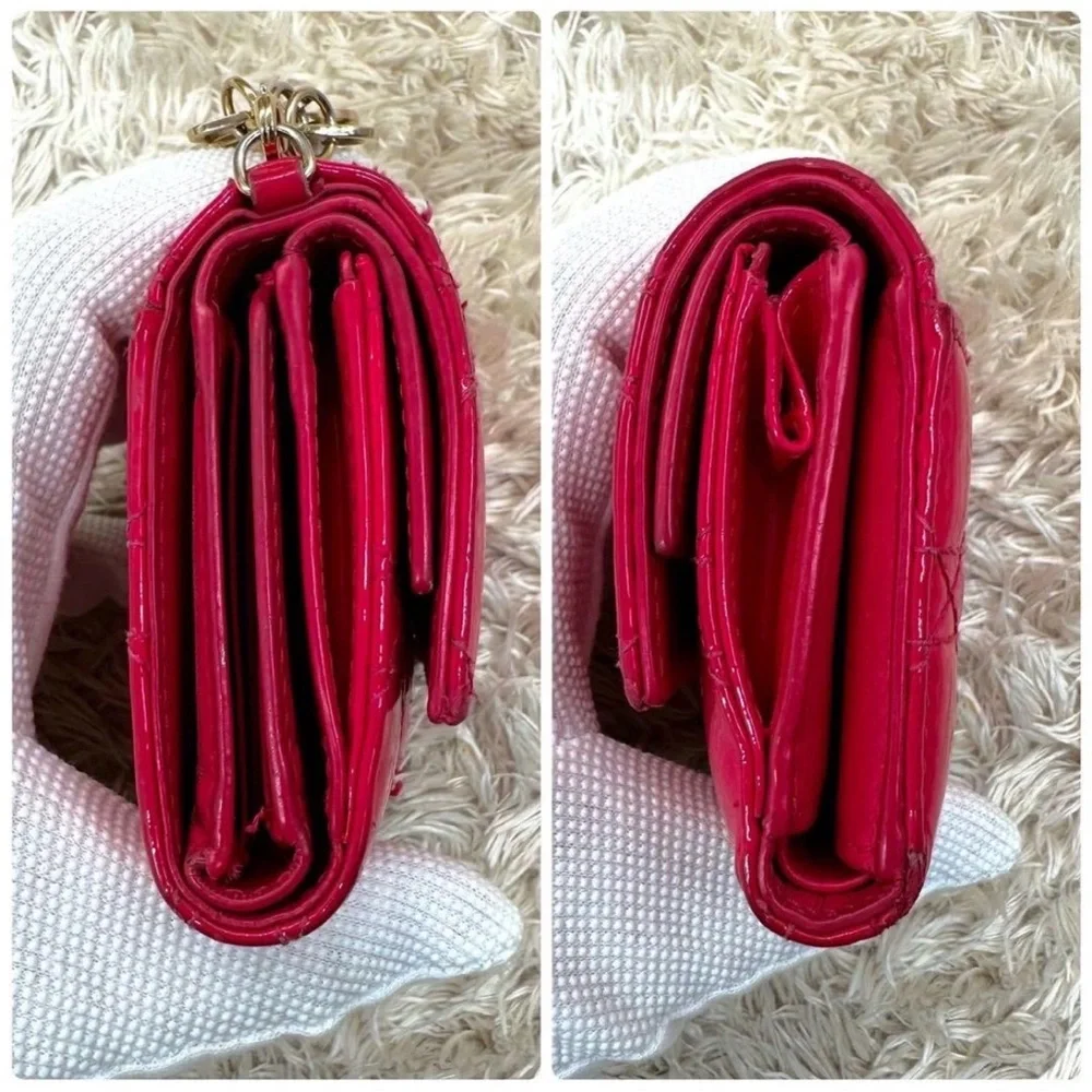 Dior Pink Glossy Quilted Wallet